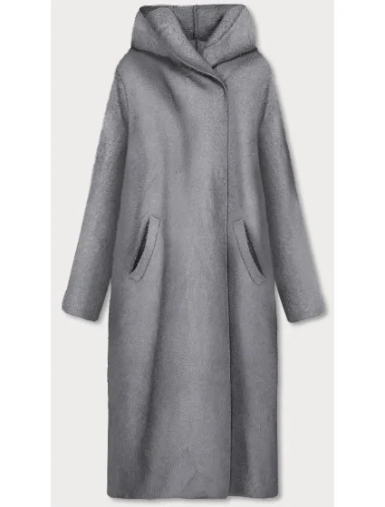 Dlouhý šedý přehoz přes oblečení s kapucí (B6010-9) Dlouhý šedý přehoz přes oblečení s kapucí (B6010-9)