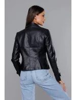 Černá dámská bunda s klopami model 18140992 - J.STYLE