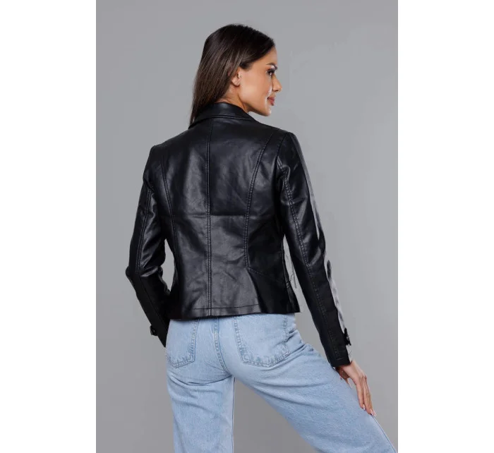 Černá dámská bunda s klopami model 18140992 - J.STYLE