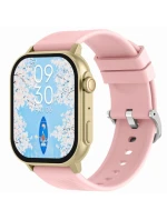Chytré hodinky Gravity GT15-7 Růžový silikonový řemínek + zlatý náramek Chytré hodinky Gravity GT15-7 Růžový silikonový řemínek + zlatý náramek