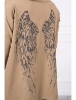 Mikina s potiskem model 21755692 camel - K-Fashion