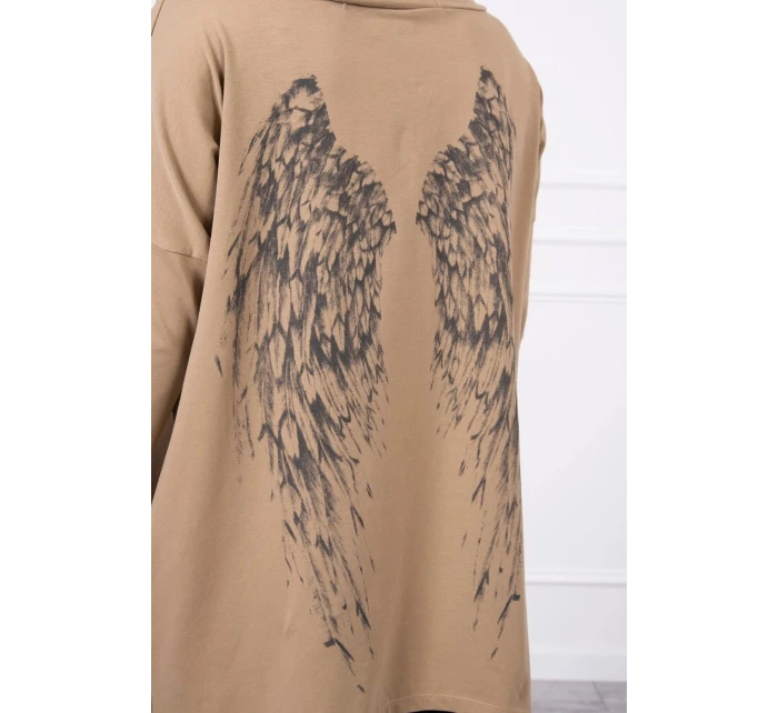 Mikina s potiskem model 21755692 camel - K-Fashion
