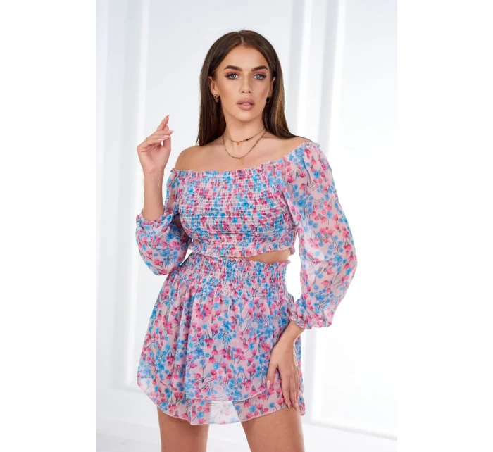 Pudrově růžová květinová sada