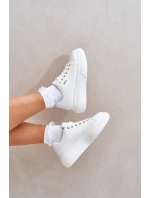 Dámské Tenisky Na Platformě Eko Kůže Bílé Lelandine
