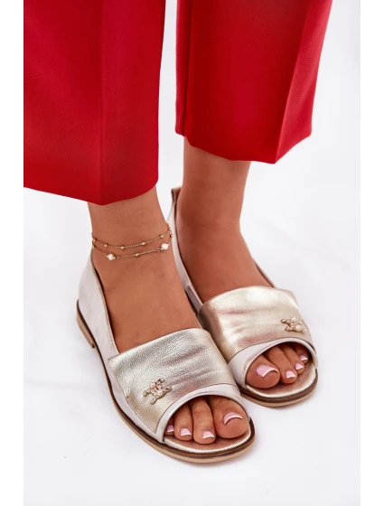 Kožené Elegantní Baletky S   Zlatý model 21692931 - Zazoo