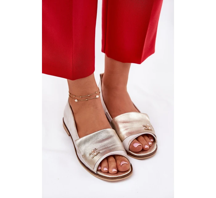 Kožené Elegantní Baletky S   Zlatý model 21692931 - Zazoo