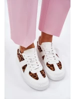 Dámské tenisky s panterím vzorem na platformě – bílé Nativira Dámské tenisky s panterím vzorem na platformě – bílé Nativira