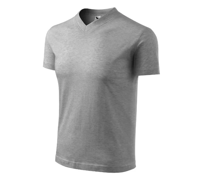 V-neck tričko unisex tmavě šedý melír