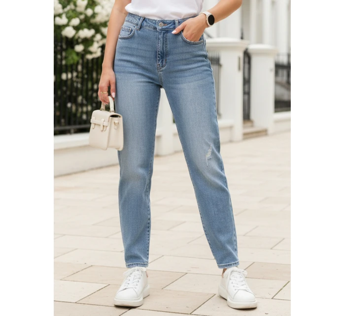 Dámské džíny mom fit s odřením modré FashionStreet UY2862
