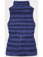 Tmavě modrá krátká dámská prošívaná vesta (23077-221)