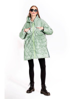 Dámská prošívaná oversize bunda v mátové barvě s kapucí model 17032490 - Ann Gissy