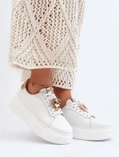 Dámské kožené tenisky model 21647474 bílé - CheBello