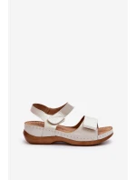 Pohodlné Dámské Sandály Na Suchý Zip Stříbrné Iphiope