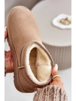 Dámské semišové sněhule na platformě béžové model 21670427 - Boto Dámské semišové sněhule na platformě béžové model 21670427 - Boto