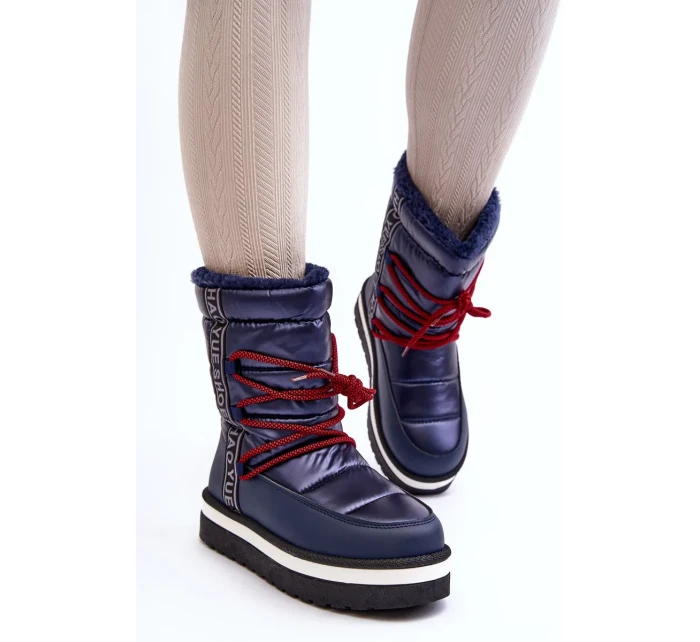 Dámské sněhule s tkaničkami, tmavě modrá Lilara Dámské sněhule s tkaničkami, tmavě modrá Lilara