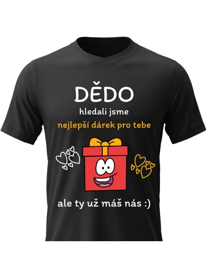 Pánské bavlněné tričko s potiskem - NEJLEPŠÍ DÁREK PRO DĚDU - černé Pánské bavlněné tričko s potiskem - NEJLEPŠÍ DÁREK PRO DĚDU - černé