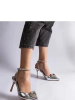 Dámské lodičky na jehlovém podpatku H8-550 / 207201 Stříbrná - Joia