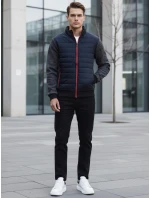 Pánská přechodná prošívaná bunda tmavě modrá FashionStreet TX4397