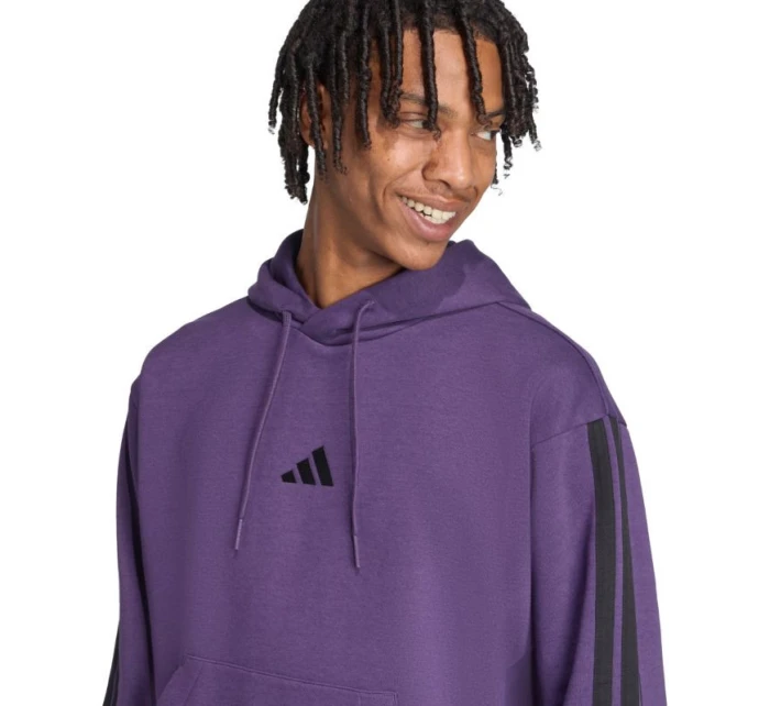 Pánská mikina adidas Essentials 3-Stripes Fleece fialová JX0740 pánská Pánská mikina adidas Essentials 3-Stripes Fleece fialová JX0740 pánská