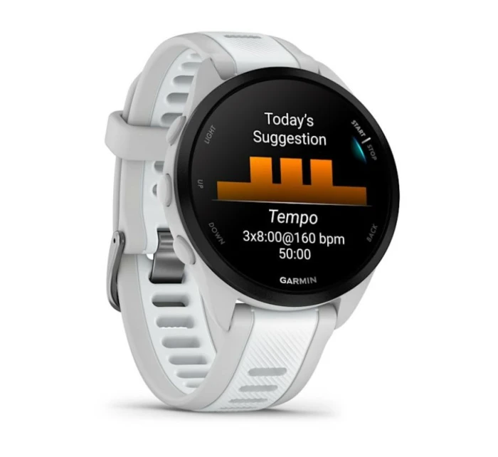 Sportovní hodinky Garmin Forerunner 165 Music AMOLED 43mm Mist Grey Whitestone
