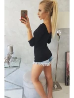 Halenka s kulatým výstřihem černá