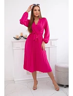 Šaty se svázaným plisovaným lemem fuchsie Šaty se svázaným plisovaným lemem fuchsie