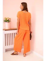 Viskózový komplet plisovaná halenka + kalhoty model 21961205 - K-Fashion Viskózový komplet plisovaná halenka + kalhoty model 21961205 - K-Fashion