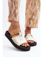 Kožené dámské žabky model 21646214 stříbrné - Zazoo Kožené dámské žabky model 21646214 stříbrné - Zazoo