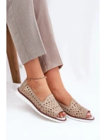 Kožené baleríny s   Zlaté model 21691621 - S.Barski