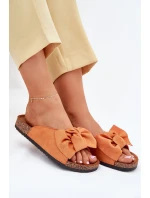 Dámské Pantofle Na Korek S Mašlí Oranžové Seressa Dámské Pantofle Na Korek S Mašlí Oranžové Seressa