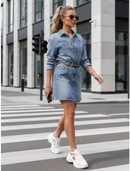 Dámské mini šaty JINELLA EY2569 Jeans modrá - Fashion Street