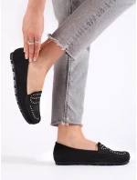 Pohodlné mokasíny dámské černé bez podpatku Pohodlné mokasíny dámské černé bez podpatku