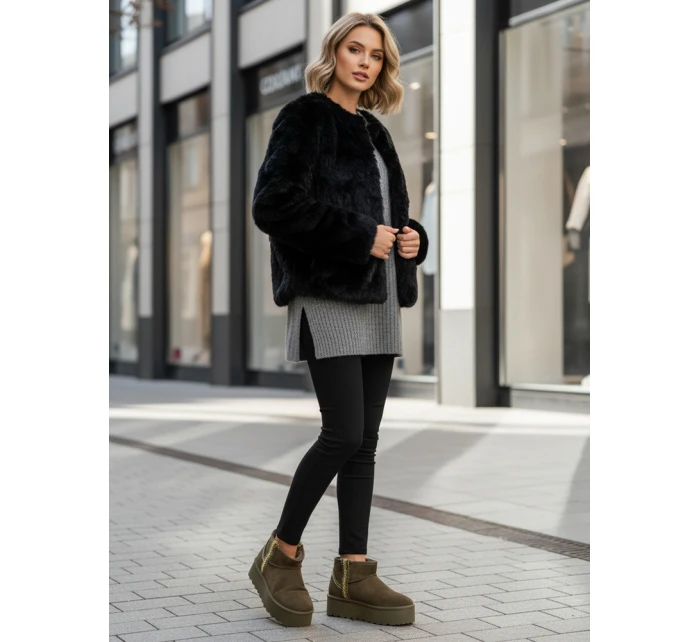 Dámské semišové zelené sněhule FashionStreet ZY1295