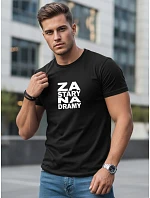 Pánské bavlněné tričko s nápisy černé FashionStreet NX0112R