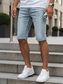 pánské džínové šortky s lemem modré FashionStreet SX2615