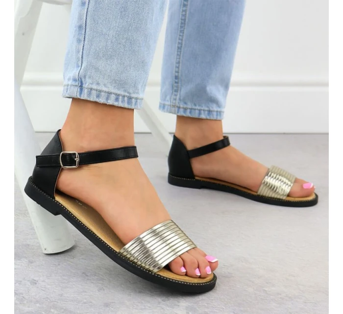 Dámské černo-zlaté sandály Filippo DS6917 Dámské černo-zlaté sandály Filippo DS6917