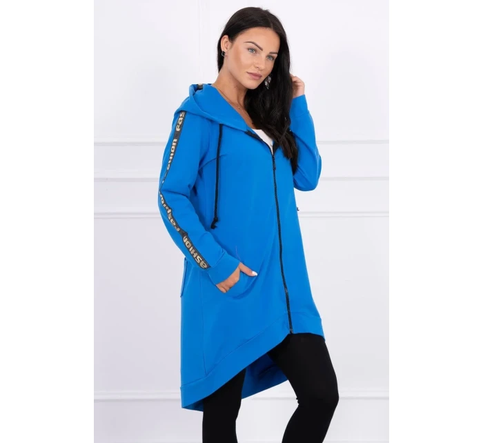 Mikina se zipem na zádech z džínoviny