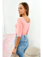 Halenka s kulatým výstřihem meruňková Halenka s kulatým výstřihem meruňková