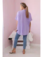 Bavlněná košile s krátkým rukávem fialka