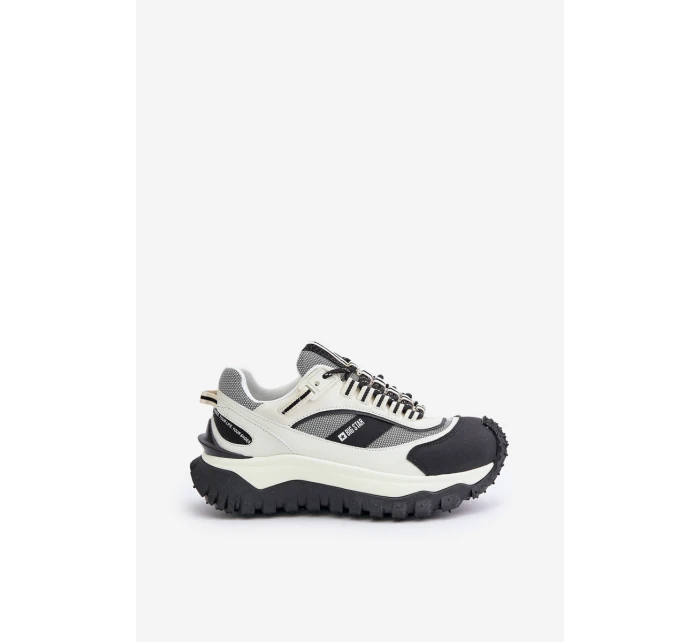 Kožené Dámské Sneakersy Na Platformě Big Star OO274A220 HI-POLY SYSTEM Bílá-Černá Kožené Dámské Sneakersy Na Platformě Big Star OO274A220 HI-POLY SYSTEM Bílá-Černá