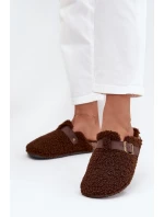 Dámské pantofle s kožešinou typu beránek Hnědé Lorivine