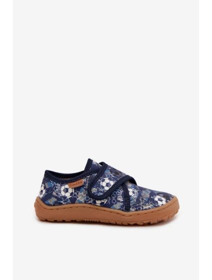 Dětské domácí boty pro na suchý zip Barefoot  tmavě modré model 22007348 - Froddo