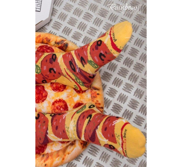 Rainbow Socks Pizza 4 páry Vegetariánská paprika Capricciosa