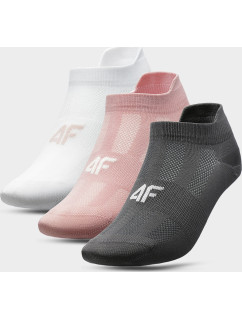 Dámské ponožky 4F SOD213 Bílé_růžové_šedé (3páry)