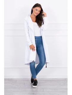 Pláštěnka s kapucí oversize bílá