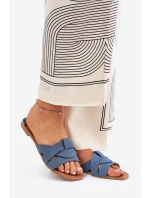 Ploché Dámské Sandály S Proplétajícími Se Pásky Džínové Selaenor Ploché Dámské Sandály S Proplétajícími Se Pásky Džínové Selaenor