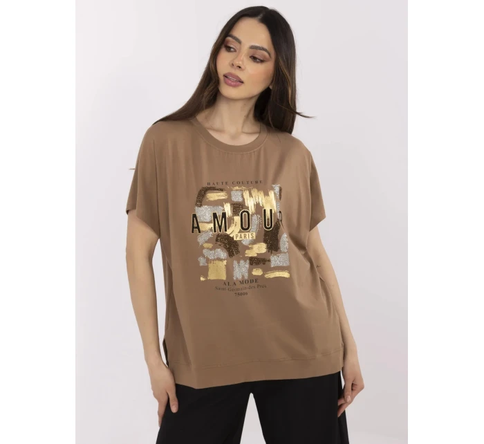 Bluzka CLM BZ model 21094580 jasny brązowy - FPrice Bluzka CLM BZ model 21094580 jasny brązowy - FPrice