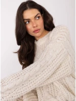 Sweter IN SW model 21789003 jasny beżowy - FPrice Sweter IN SW model 21789003 jasny beżowy - FPrice