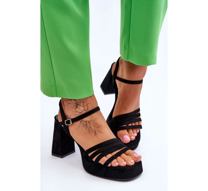 Dámské semišové sandály na platformě Černé Verda Dámské semišové sandály na platformě Černé Verda