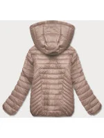 Prošívaná béžová dámská bunda s kapucí model 18038064 - S'WEST Prošívaná béžová dámská bunda s kapucí model 18038064 - S'WEST